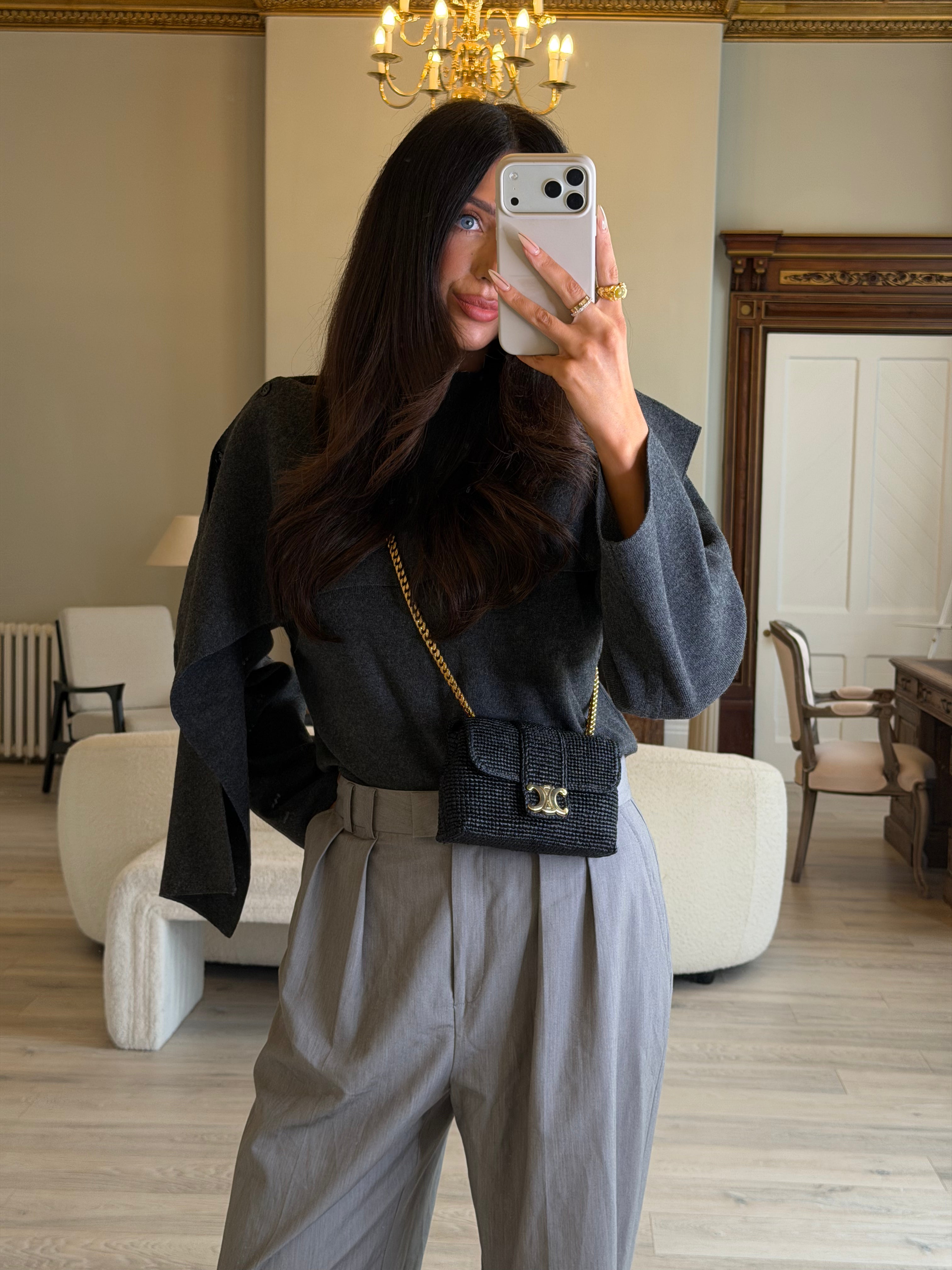 Celine Mini Victoire Bag In Black Raffia With Gold Hardware. Authentic and preloved in excellent condition