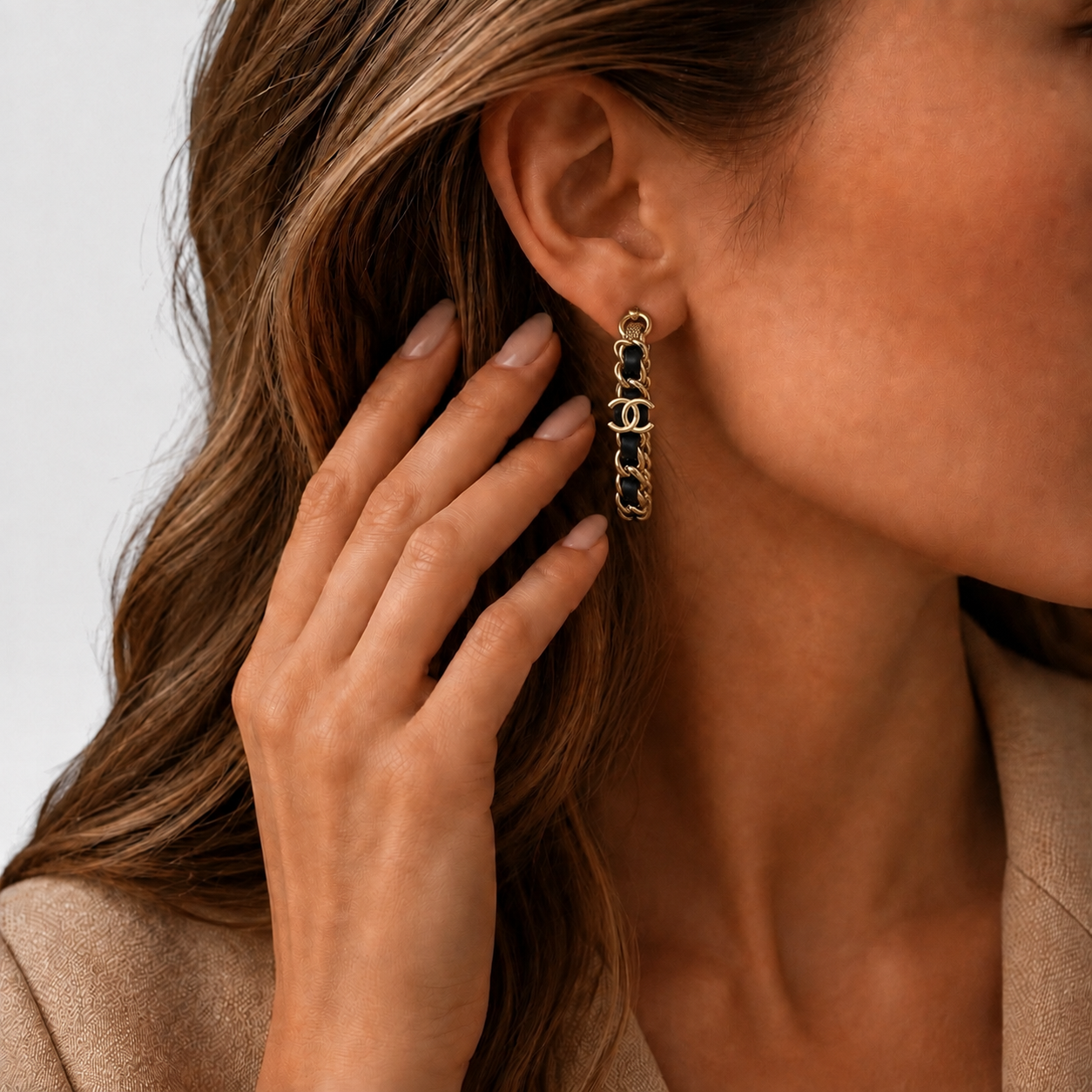 Chanel Statement Hoop Earrings In Gold-Tone Metal 100% authentic and preloved in excellent condition