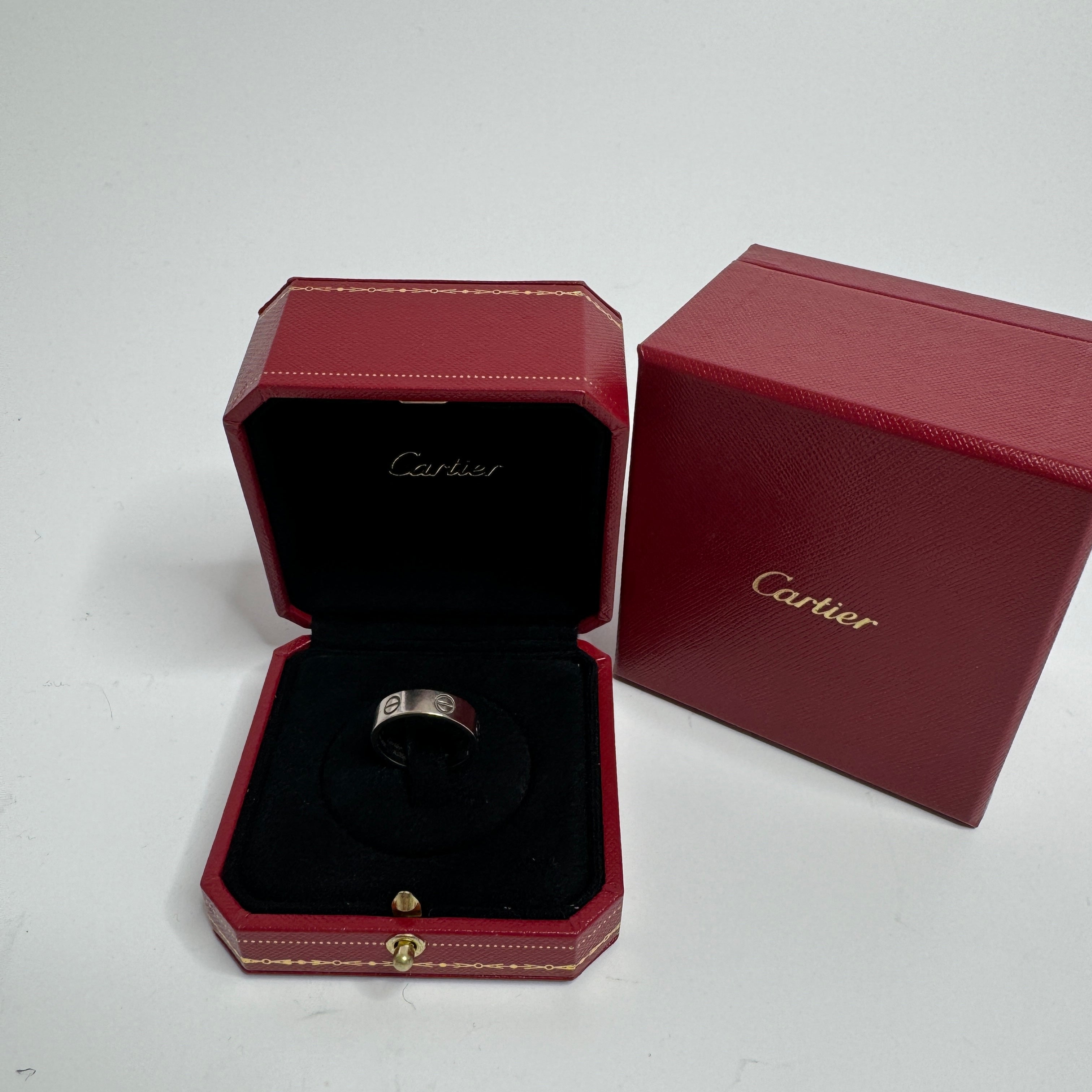 cartier love ring in 18ct white gold size 55