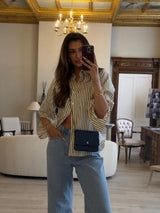 Chanel Square Wallet On Chain In Patent Navy Leather GHW