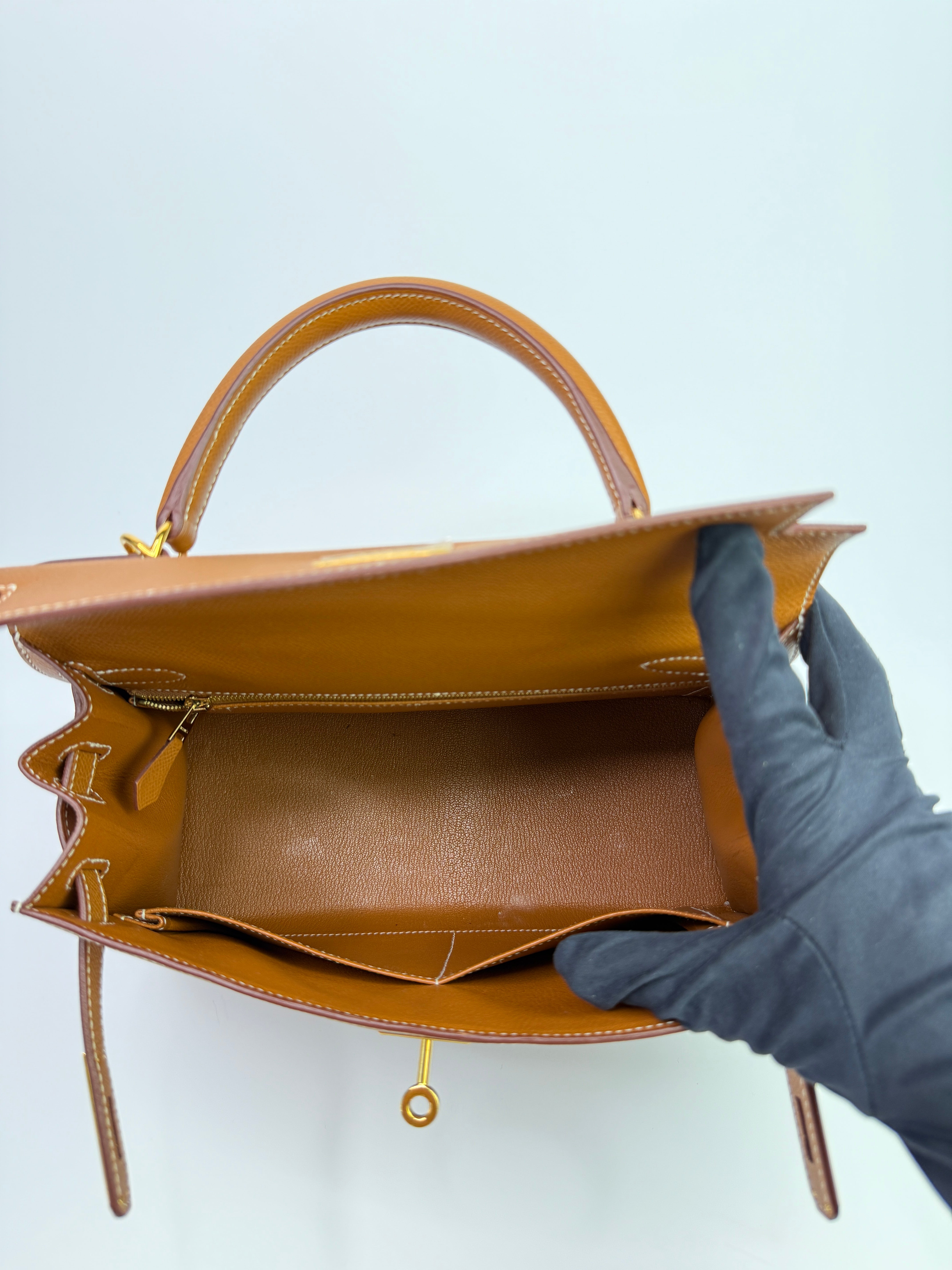 Authentic Pre Loved Hermès Kelly 28 Gold Sellier Epsom Leather With Gold Hardware Excellent Condition