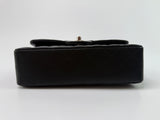 Chanel Small Classic Double Flap In Black Lambskin Leather With SHW