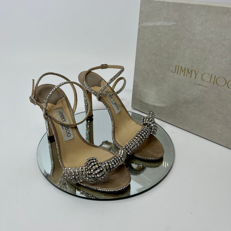 Jimmy Choo Thyra Swarovski Crystal Heels (Size 37.5/UK 4.5)