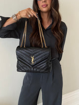 Saint Laurent Medium Grain De Poudre Loulou Shoulder Bag