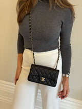 Chanel Mini Rectangle In Black Lambskin With PGHW