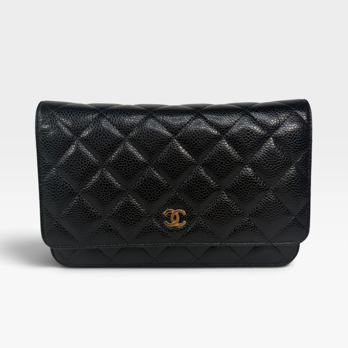 Chanel Wallet On Chain In Black Caviar Leather With Gold Hardware. Authentic and preloved in excellent condition. 100% guarantee