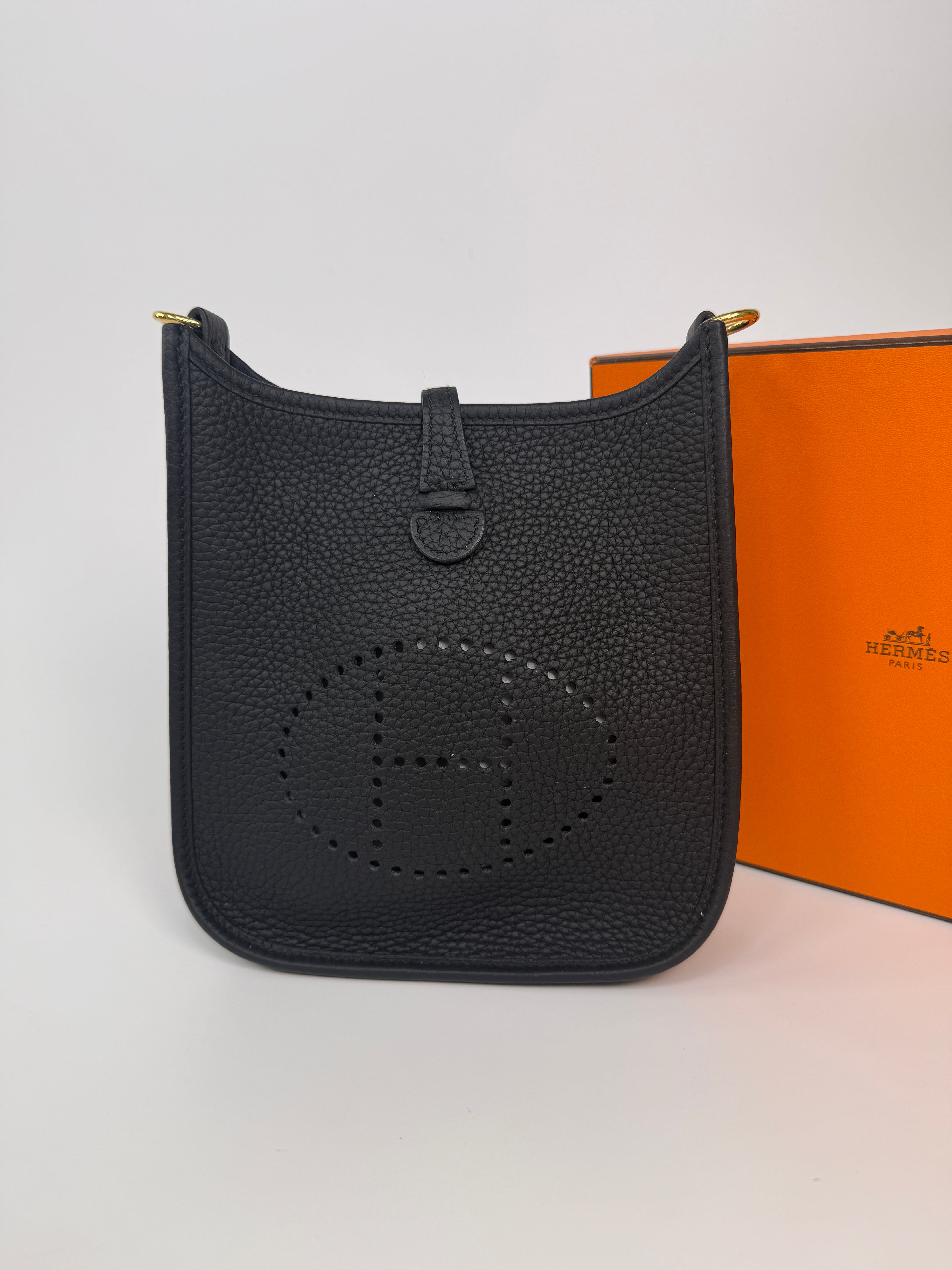 Hermès Evelyne TPM Black Clemence Leather Gold Hardware