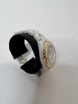 Chanel J12 White And Rose Gold Diamond Dial Watch