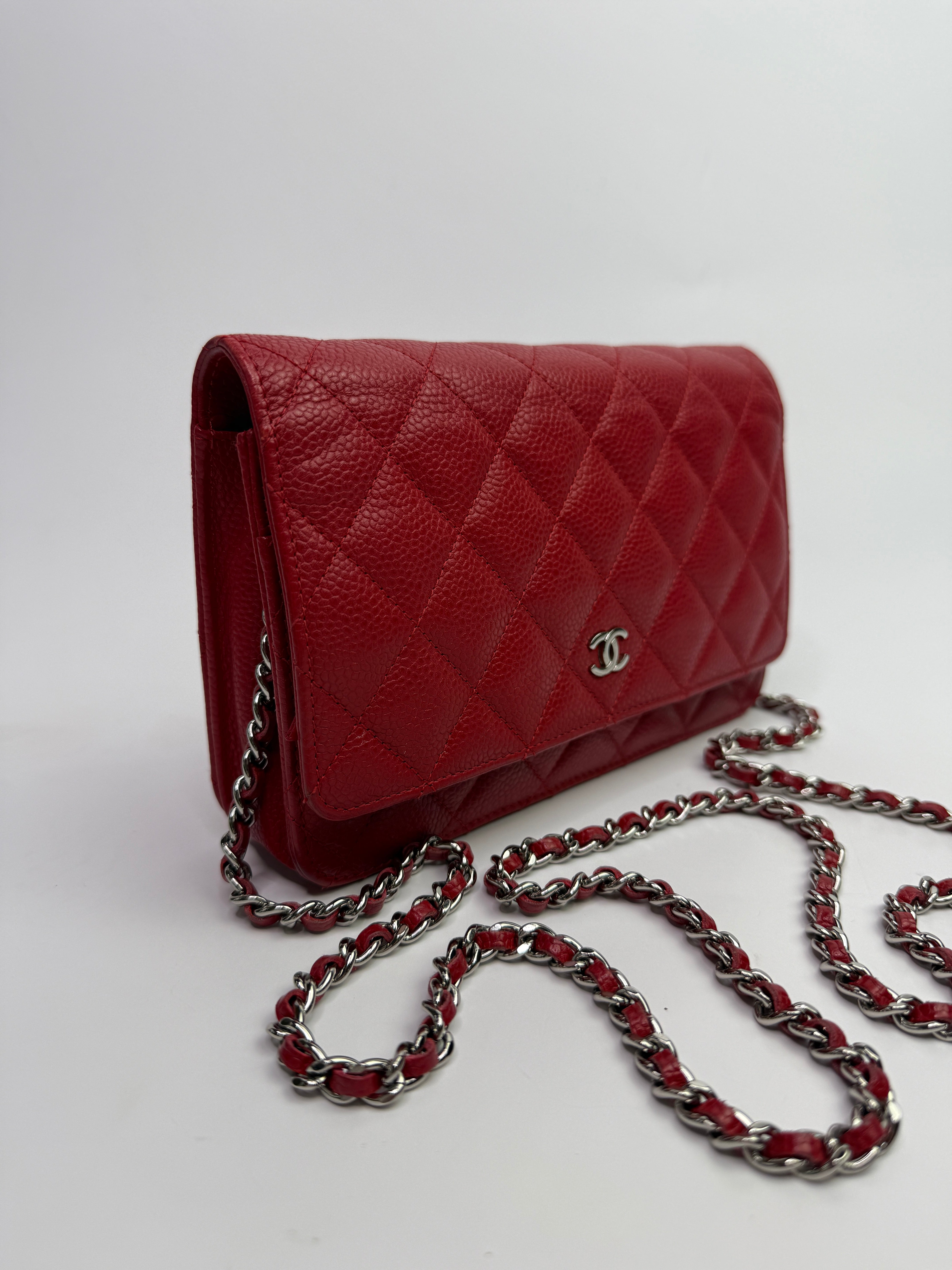 Chanel Wallet On Chain Red Caviar Leather With SHW