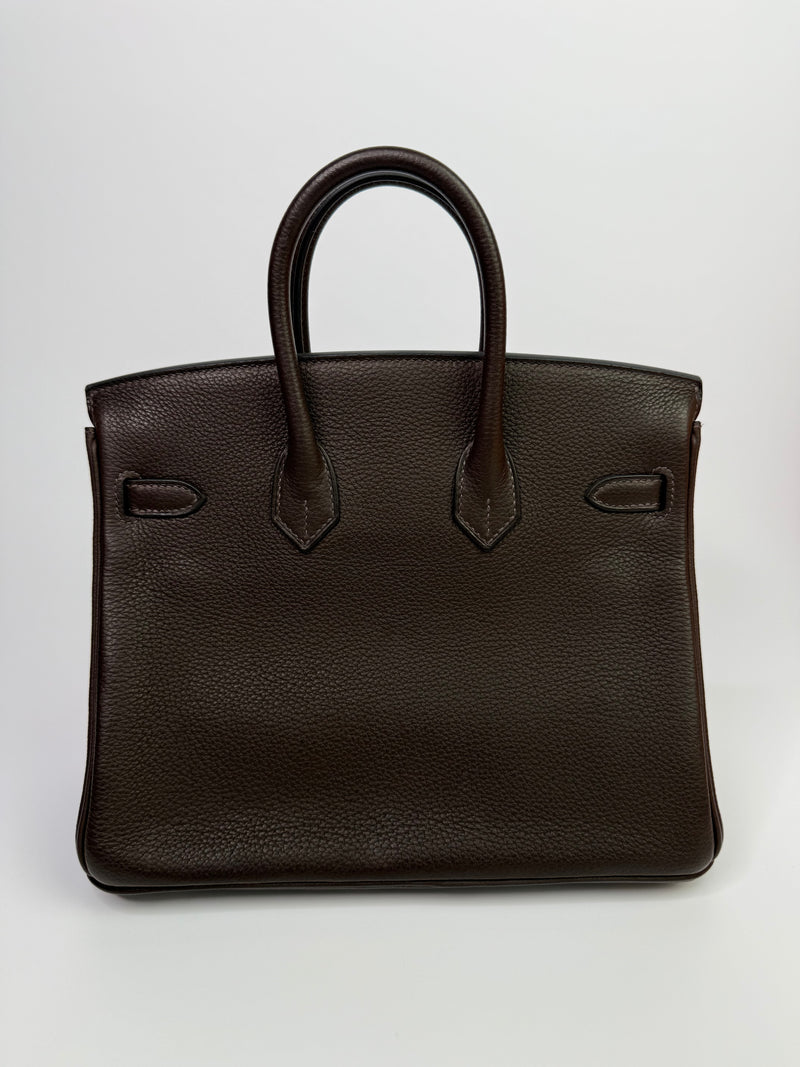 Hermès Birkin 25 Ebene Barenia Faubourg Leather With GHW