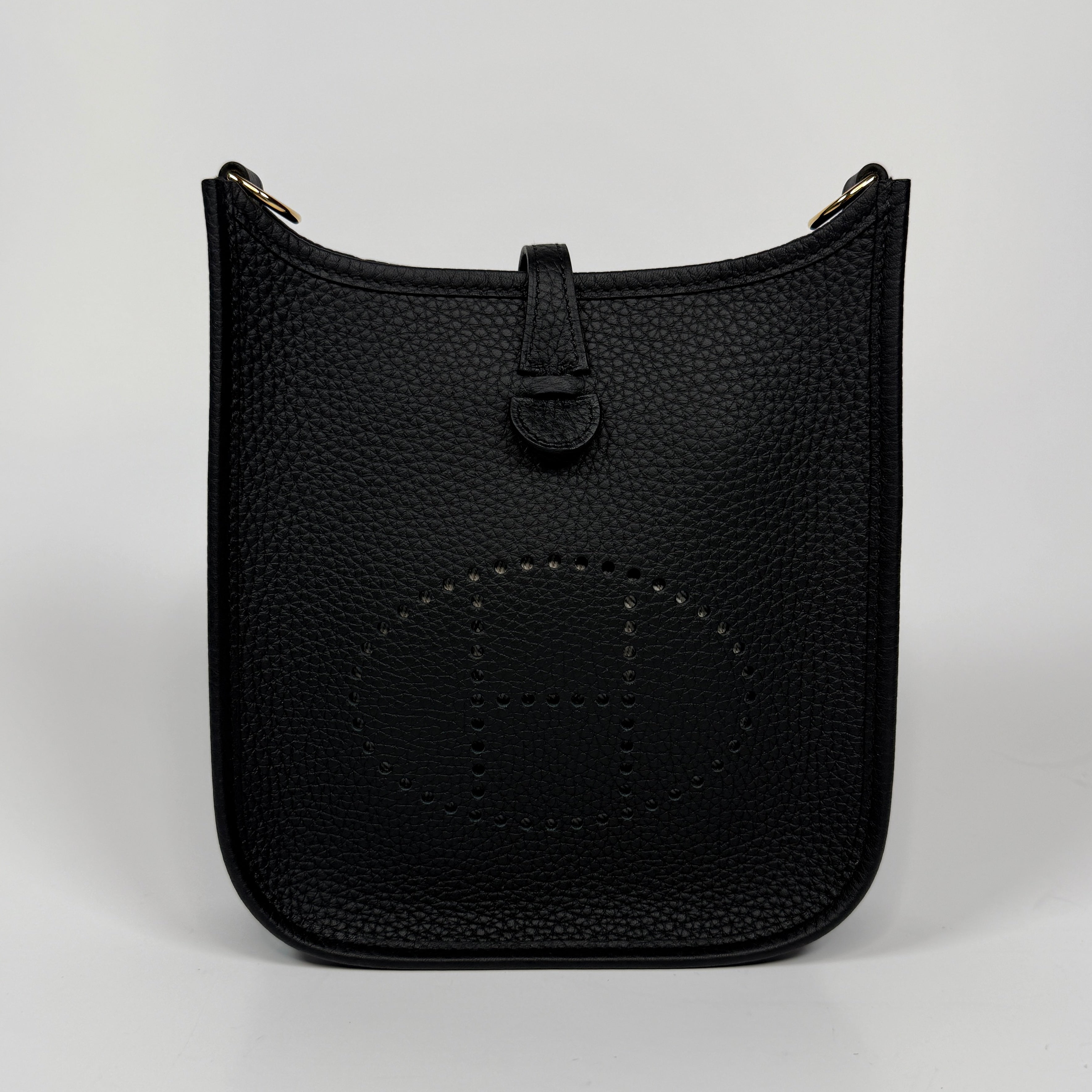 Hermès Evelyne TPM Black Clemence Leather Gold Hardware Authentic and Preloved In New and Unused condition. 