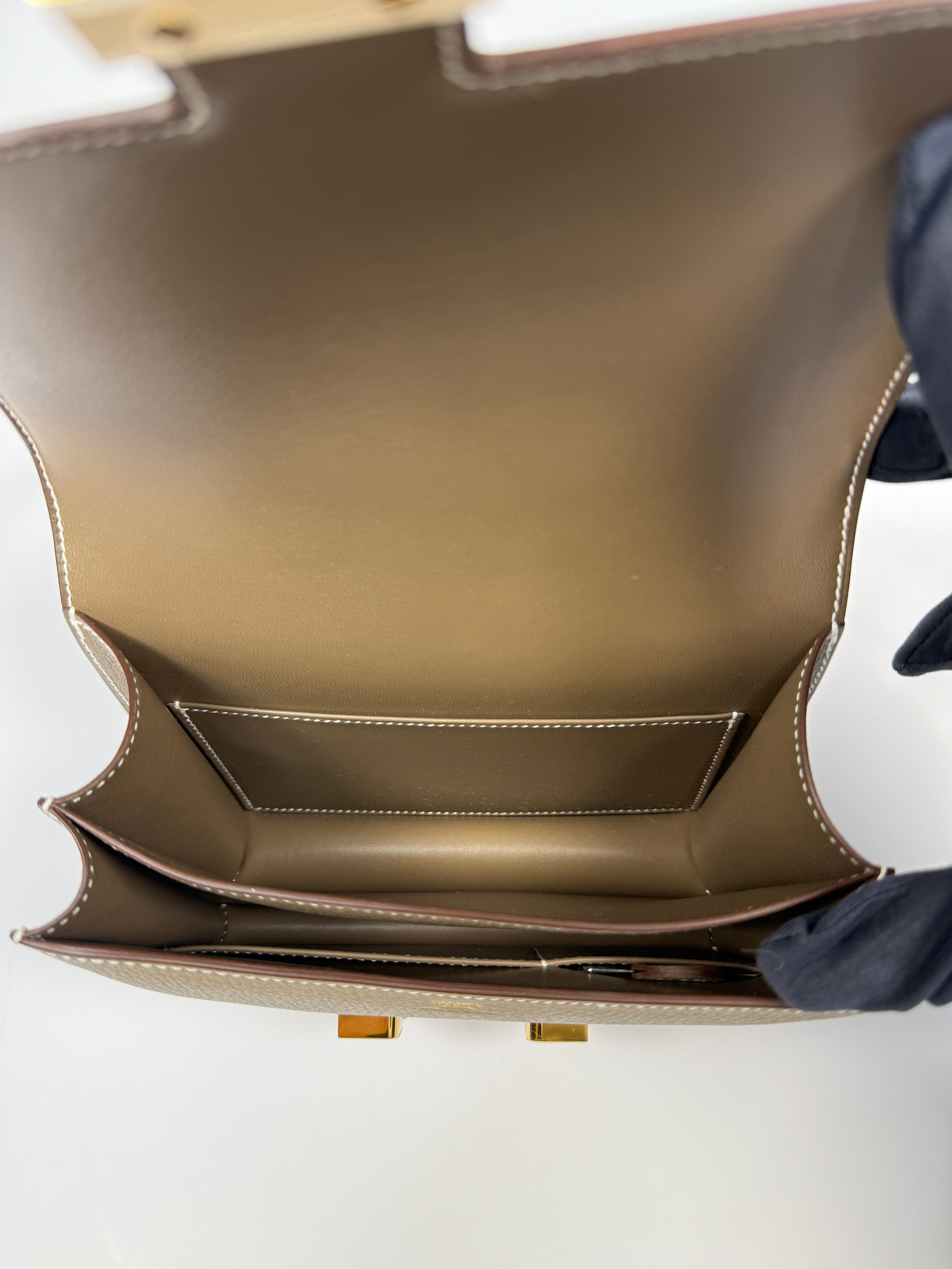 Hermès Constance 18 In Etoupe Epsom Leather With Gold Hardware. New and unused. Authentic and preloved