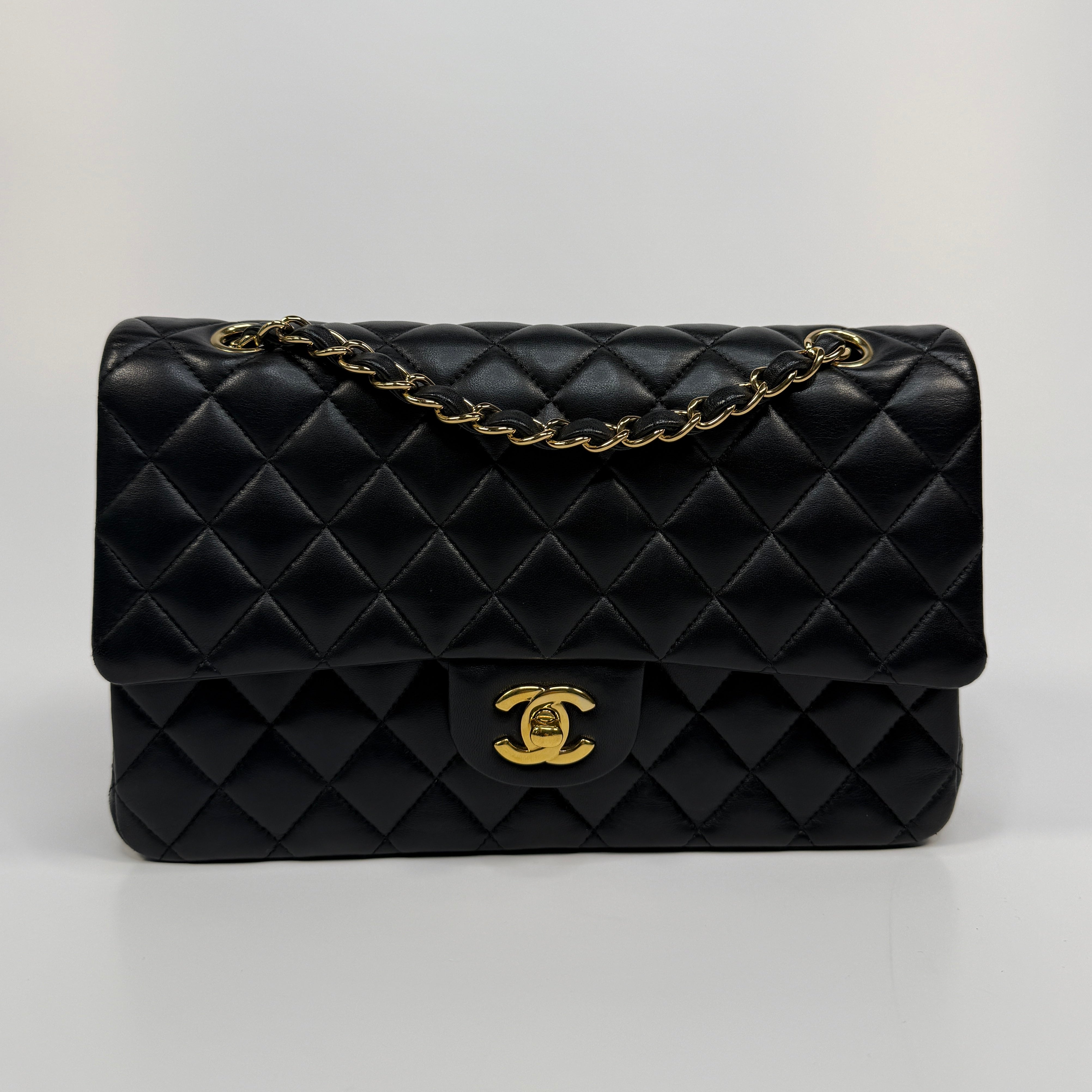 Chanel Medium Classic Double Flap Black Lambskin With Gold Hardware
Pre Loved & Authentic 