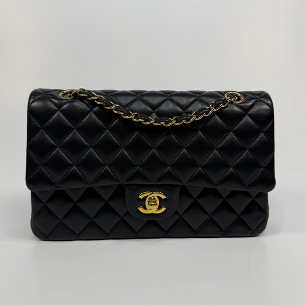 Chanel Medium Classic Double Flap Black Lambskin With GHW