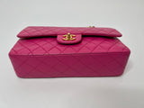 Chanel Vintage Medium 2.55 Classic Flap In Fuchsia