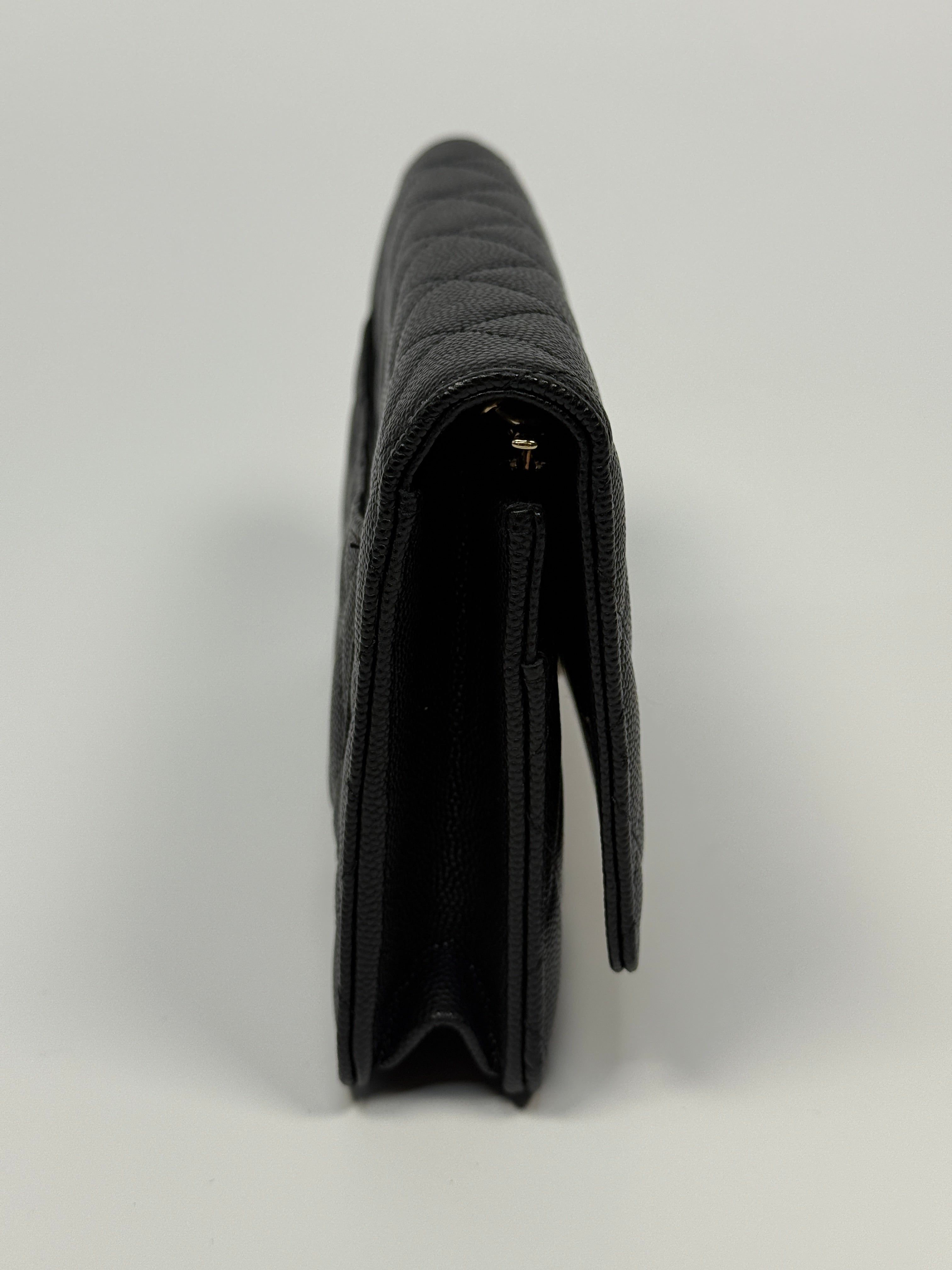 Chanel Wallet On Chain Black Caviar Leather With Gold Hardware Authentic and preloved in excellent condition