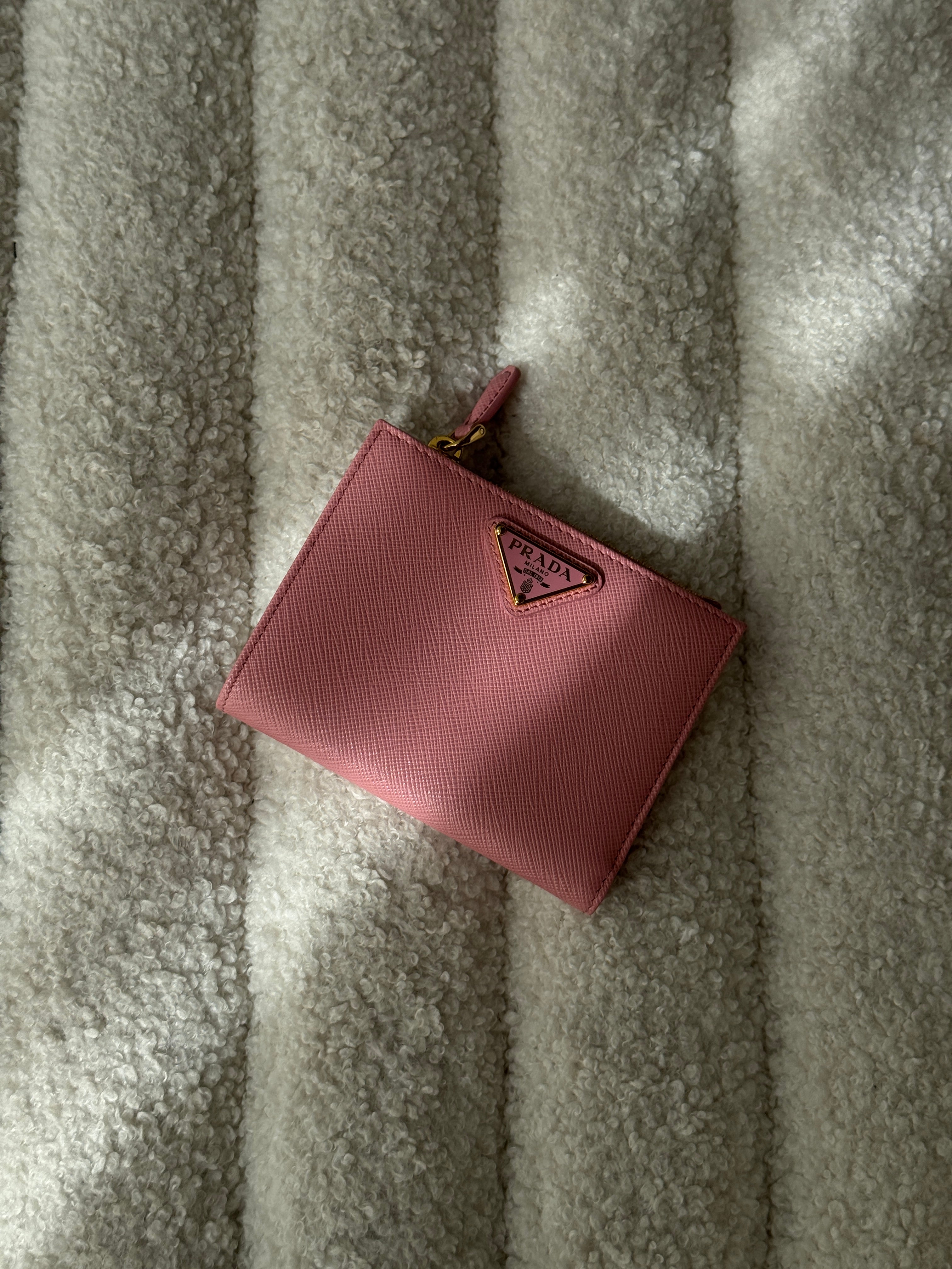 Prada Small Wallet In Pink Saffiano Leather