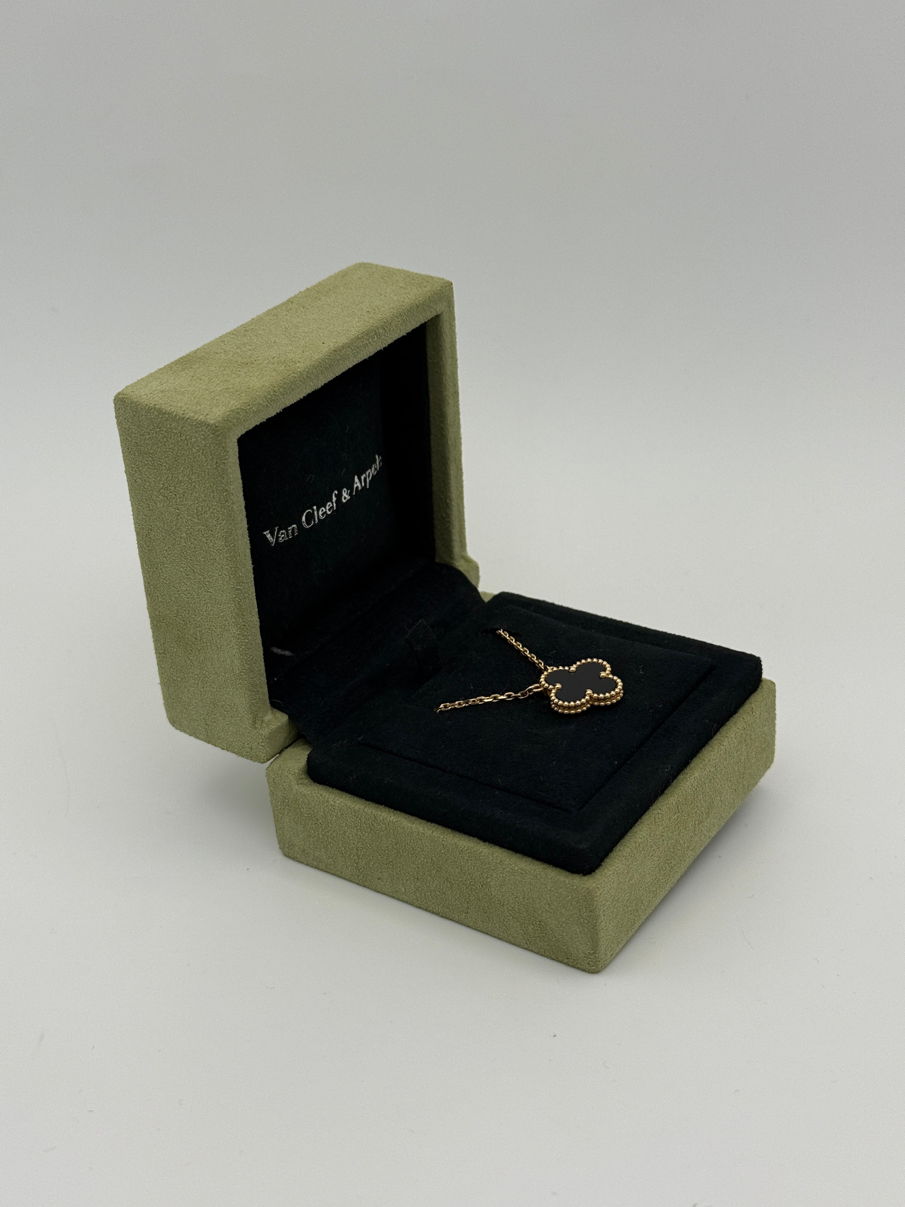 Van Cleef & Arpels Vintage Alhambra Onyx Pendant Authentic and preloved in excellent condition