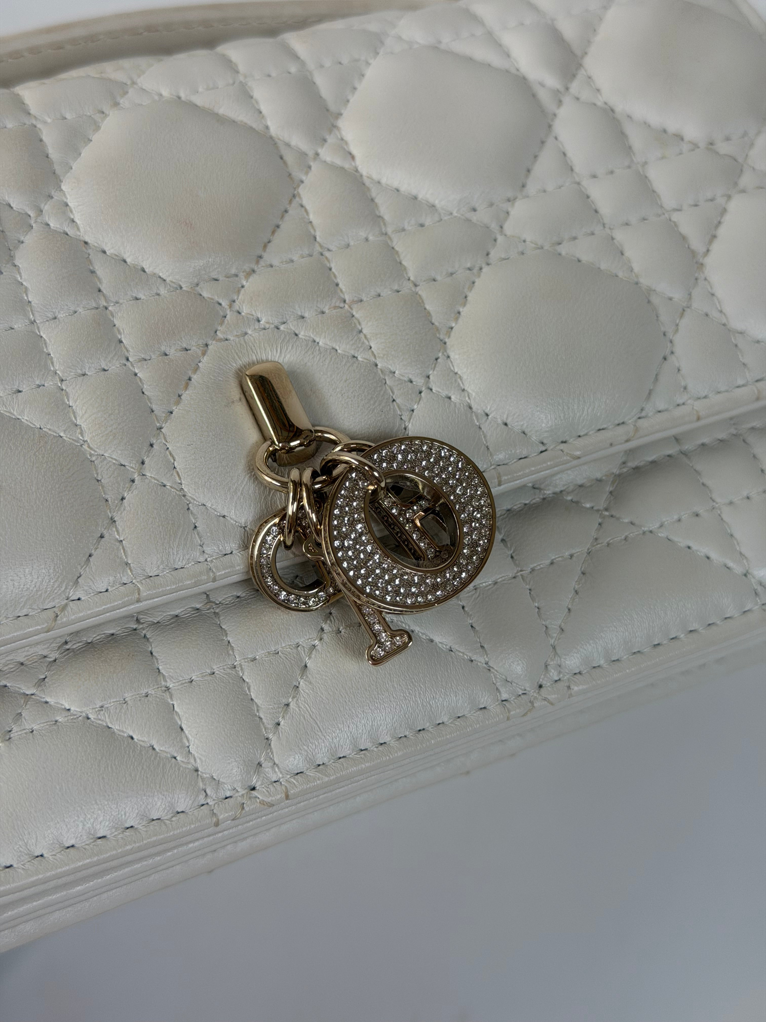 Christian Dior My Dior Top Handle In Latte Cannage Lambskin With Pale Gold Hardware 100% authentic and preloved in excellent condition
