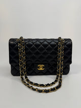Chanel Medium Classic Double Flap Black Lambskin With GHW