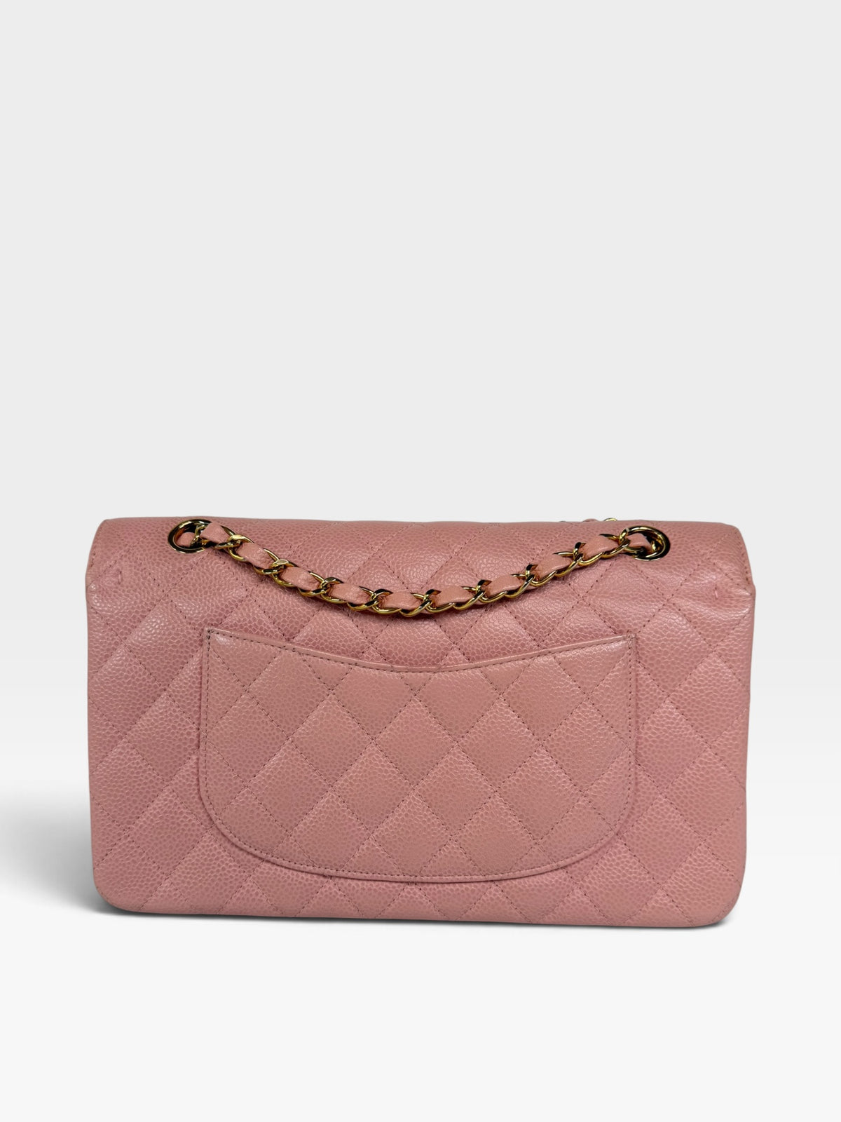 *RARE* Chanel Vintage Medium Classic Double Flap In Pink Caviar Leather With 24Kt Gold Hardware, authentic and preloved in overall excellent condition 100% guarantee.
