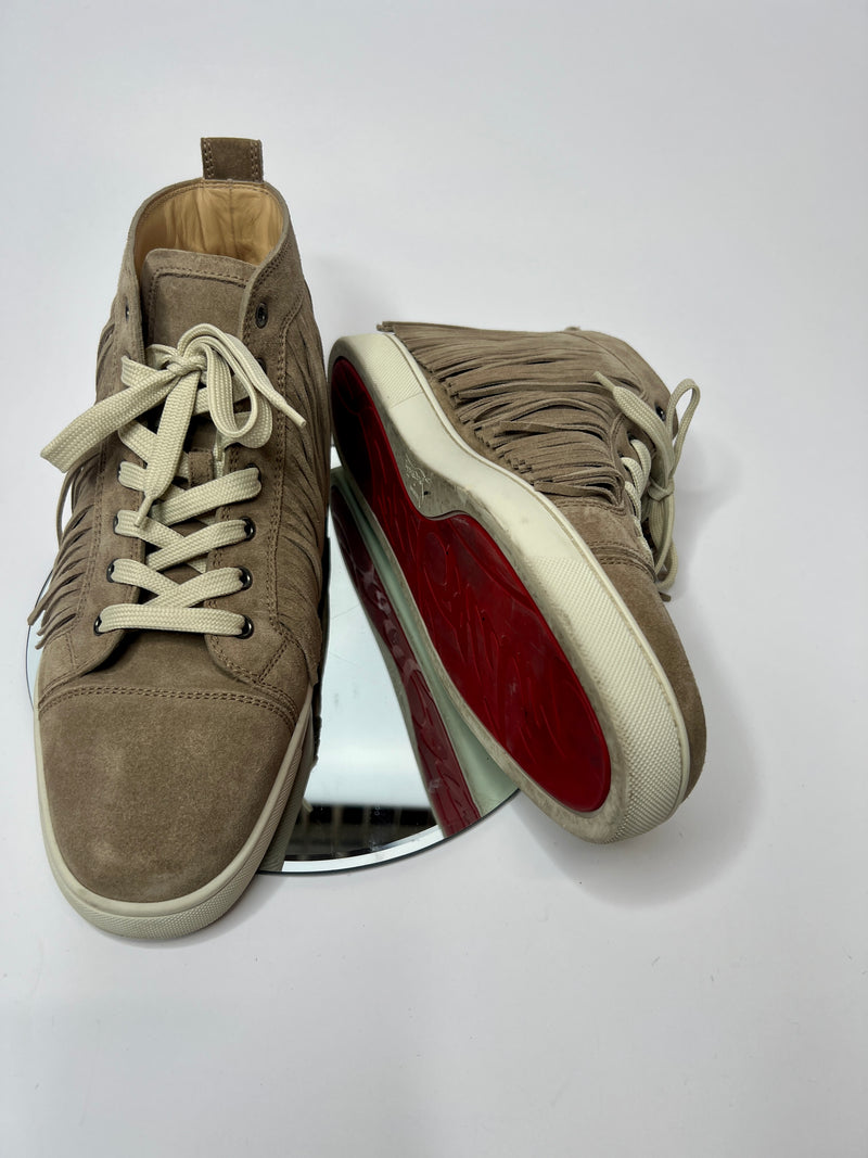 Christian Louboutin Brown Fringed High Top Trainers (Size 43.5 /UK 9.5)