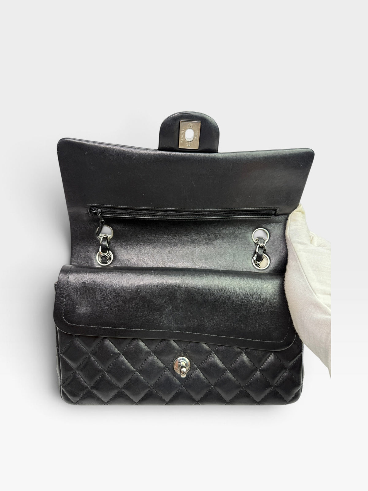 Chanel Medium Classic Double Flap Black Lambskin With SHW