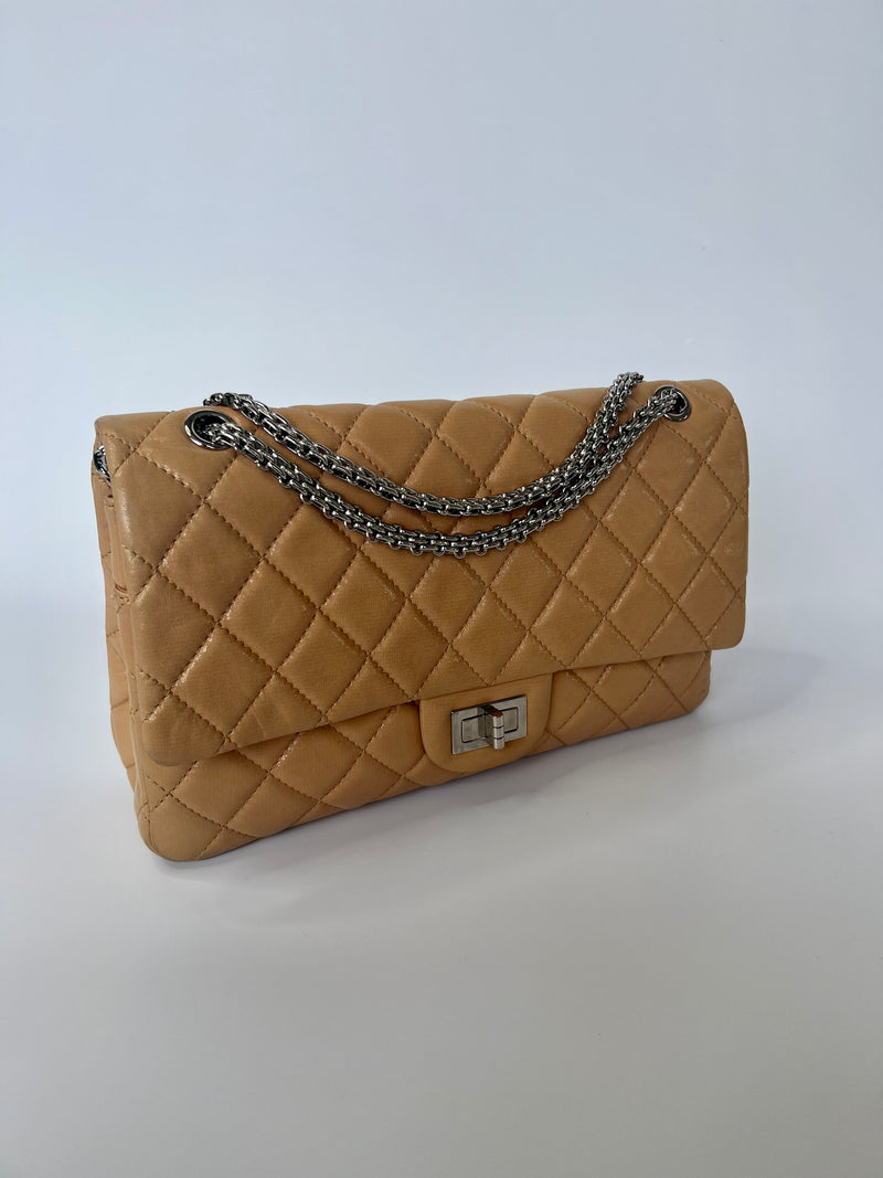 Chanel Beige Coated Lambskin Re Issue Flap Bag