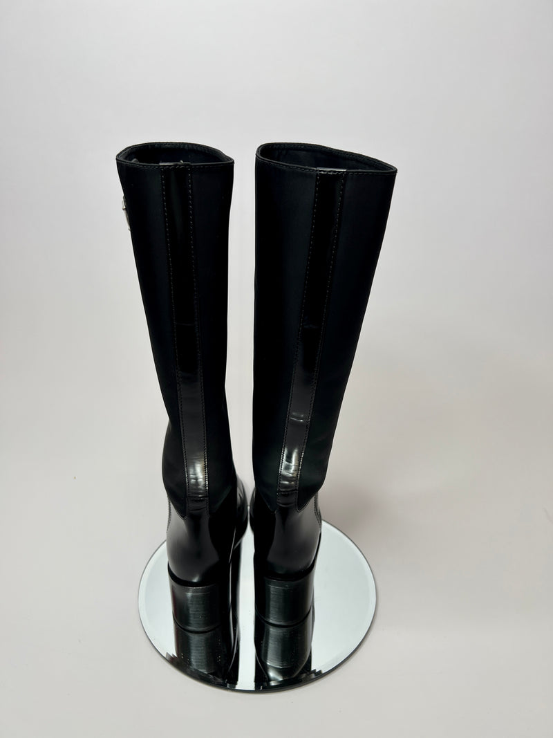 Prada Nylon Knee Boots (Size 36.5 /UK 3.5)