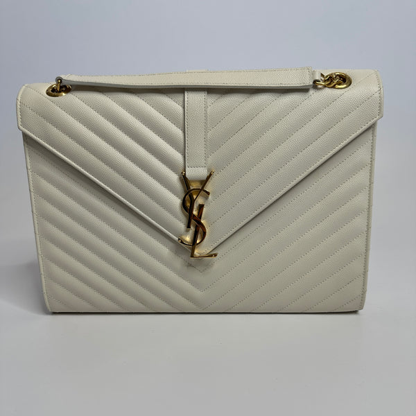 Saint Laurent Envelope Matelassé-Leather Shoulder Bag