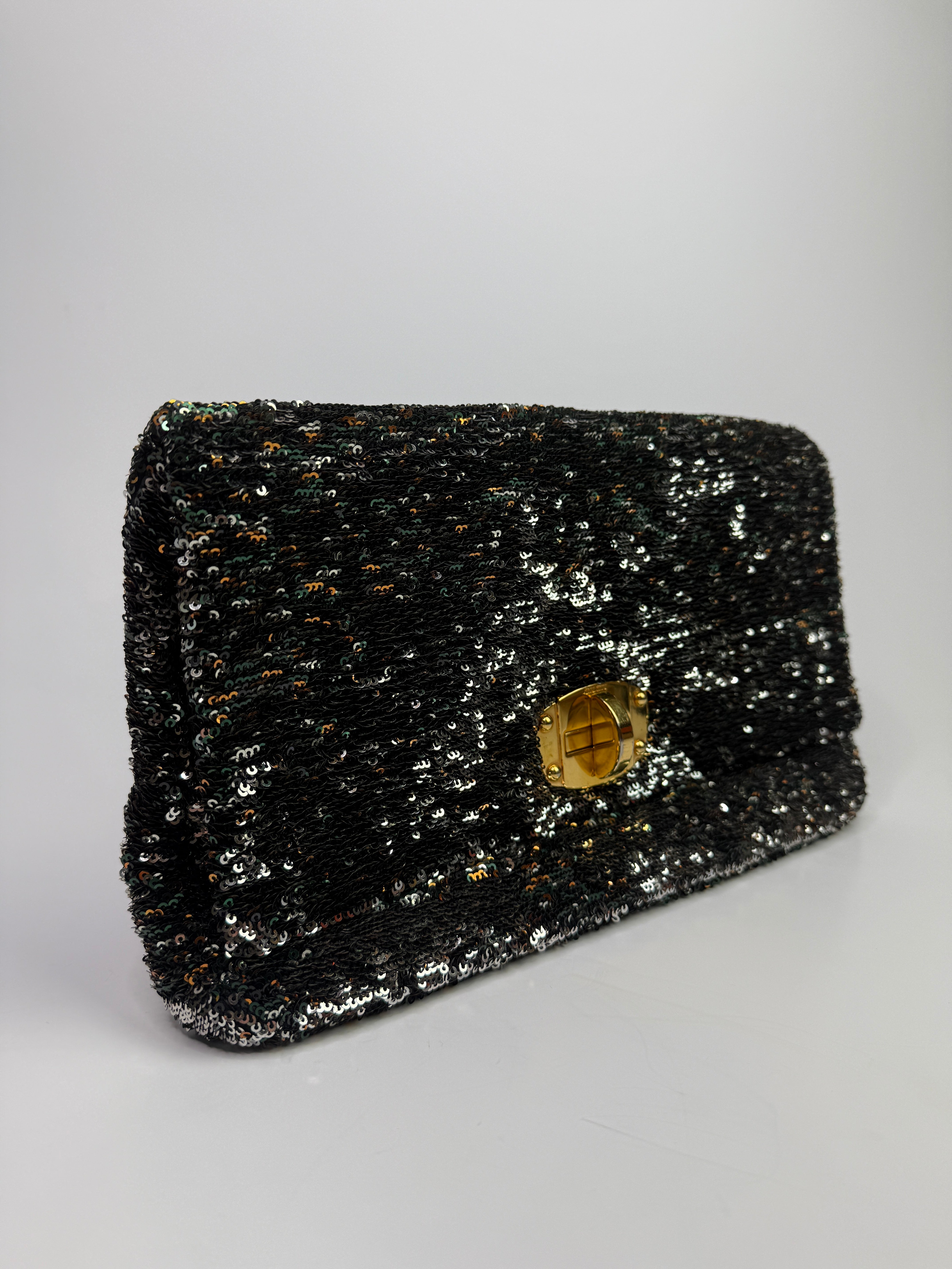 Miu Miu Green Sequin Clutch