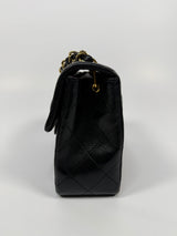 Chanel Black Square Vintage Flap Bag In Lambskin With GHW