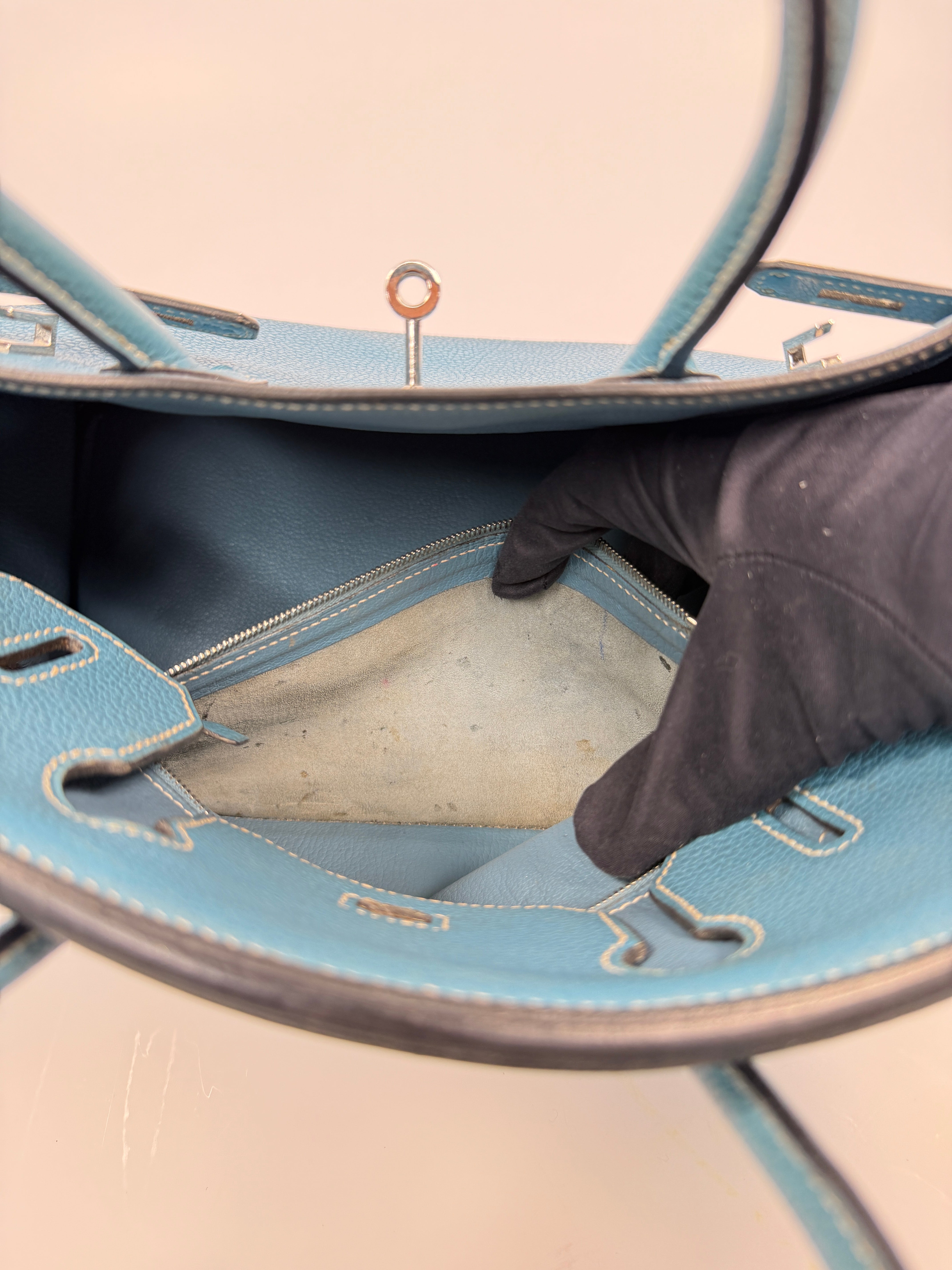 Hermès Birkin 30 In Blue Jean Togo Leather With PHW