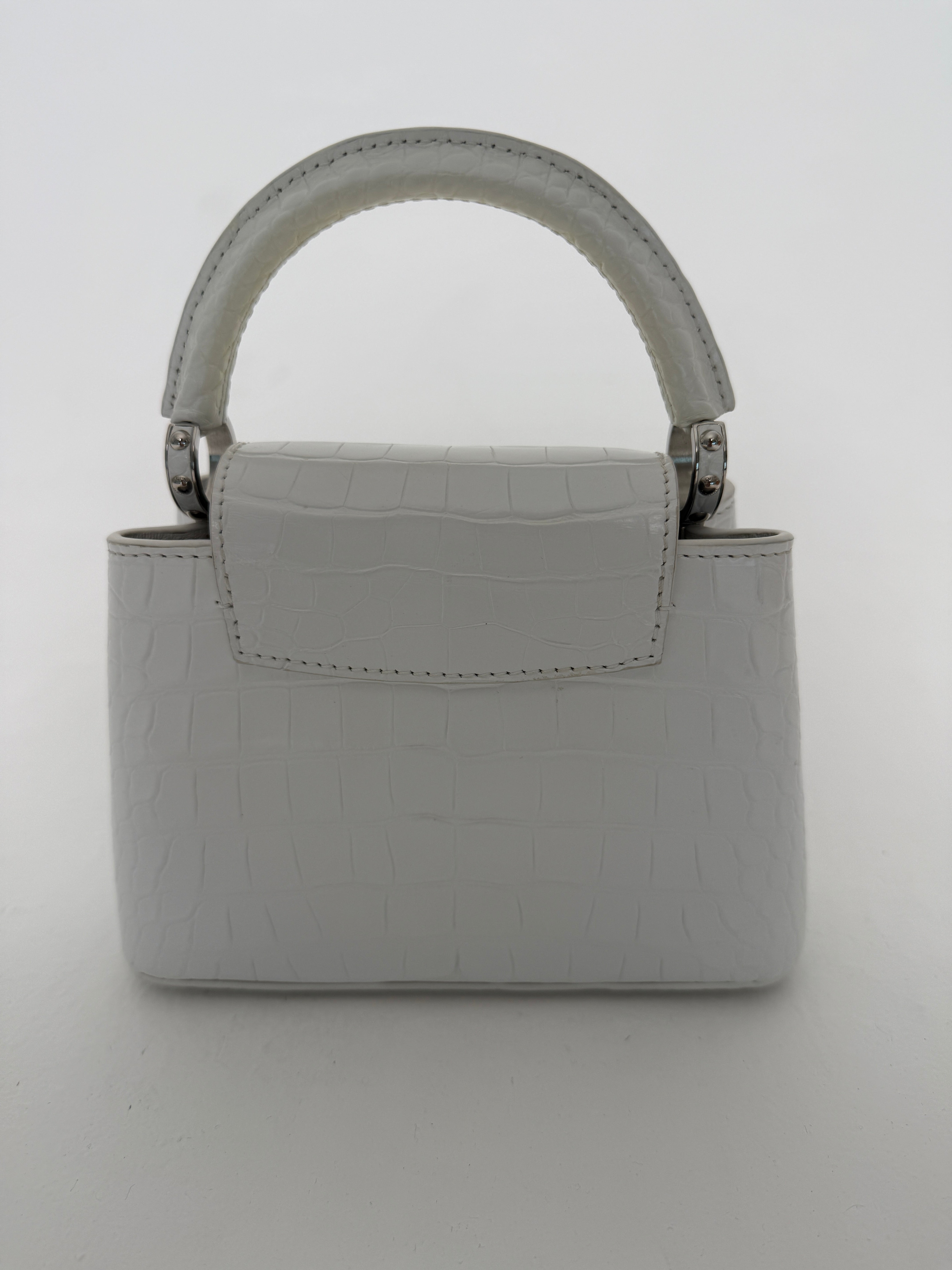 Louis Vuitton Capucines BB In Soft Shine White Alligator Leather