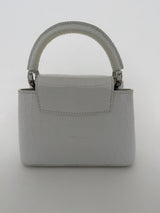 Louis Vuitton Capucines BB In Soft Shine White Alligator Leather