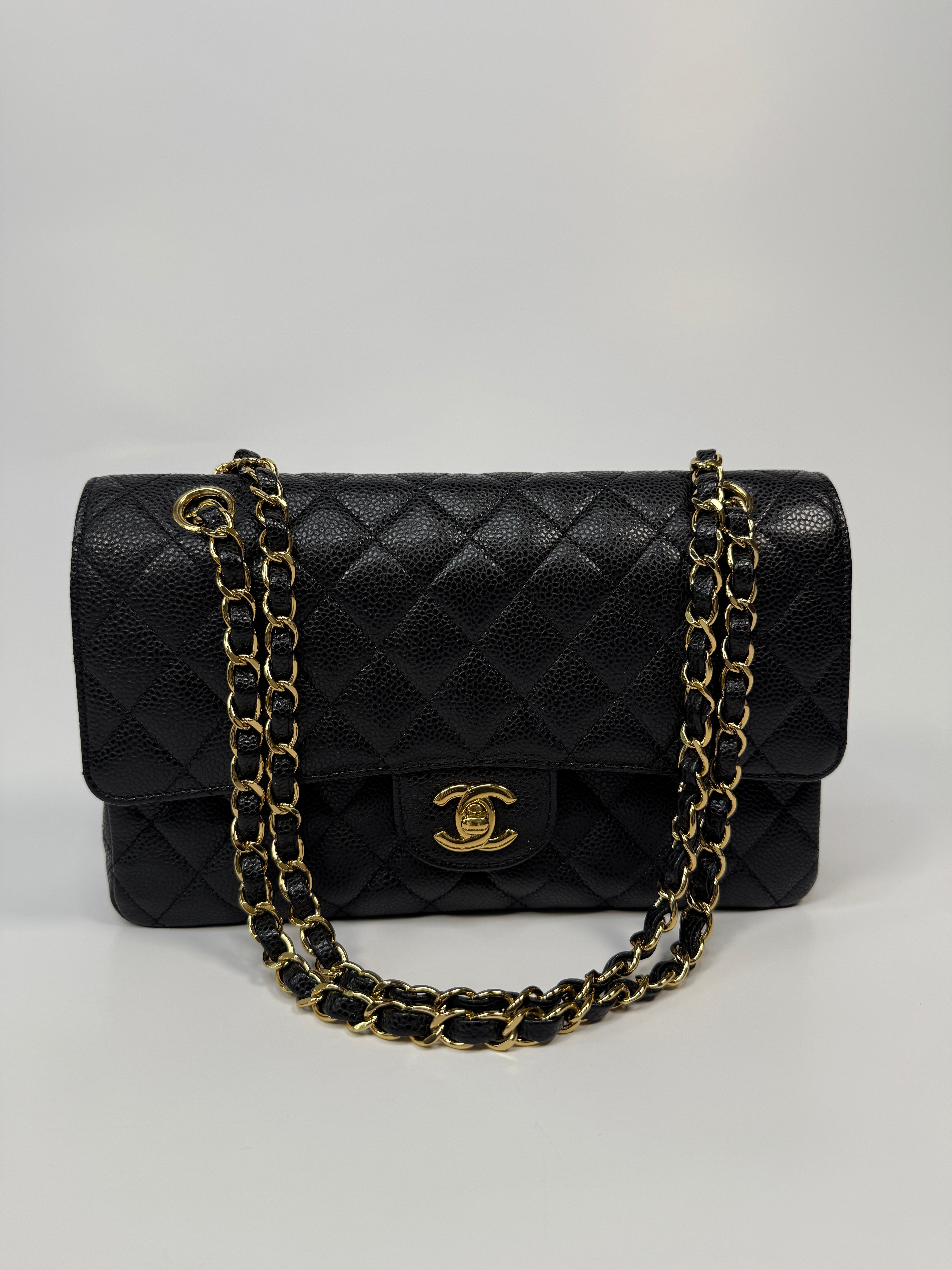 Chanel Medium Classic Double Flap Black Caviar With GHW