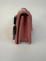 Chanel pink plexiglass Horizontal Boy Brick Bag