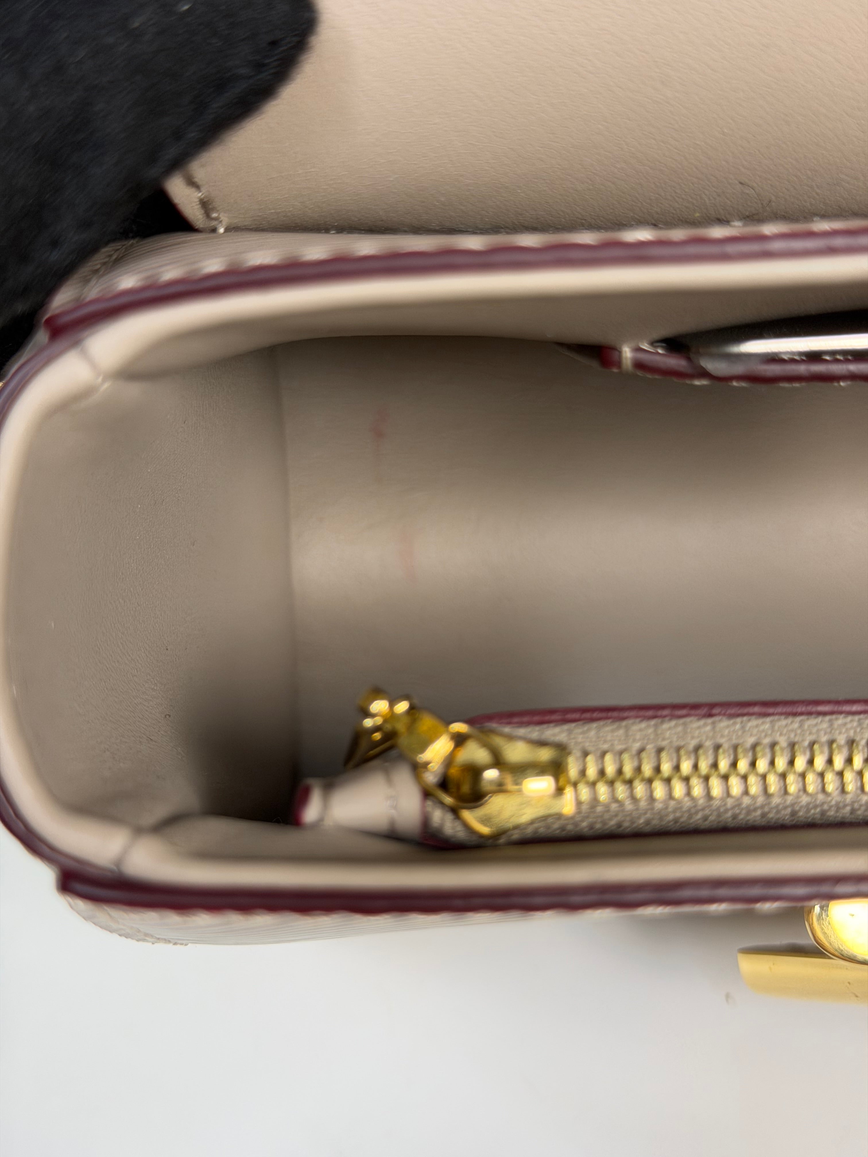 Louis Vuitton Twist PM Shoulder Bag In Galet Epi Leather With Gold Hardware