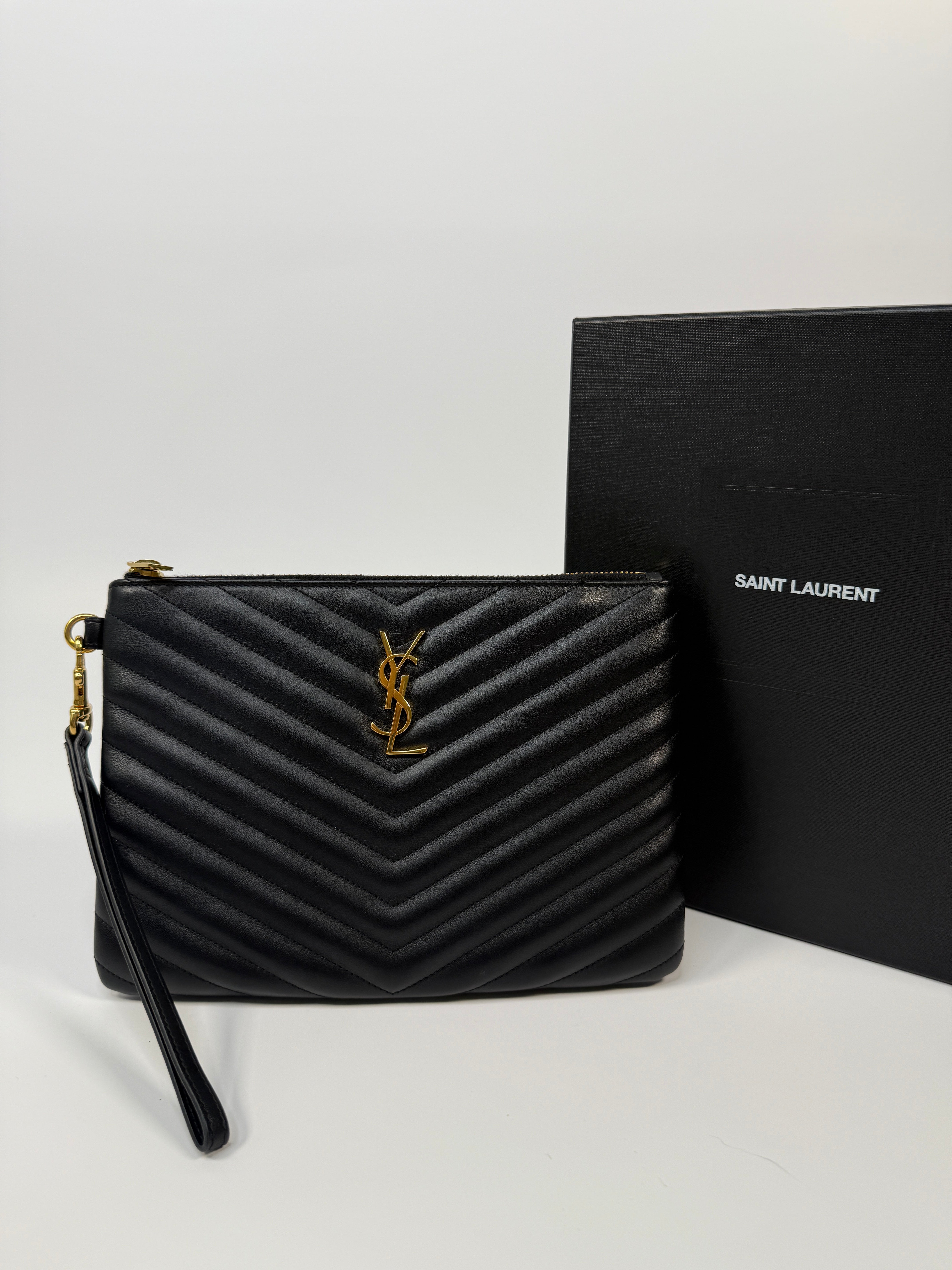 Saint Laurent Cassandre Matelassé Leather Pouch