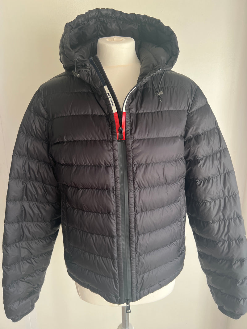 Moncler Black Down Rook Giubbotto Jacket (TG2 / UK 12 )