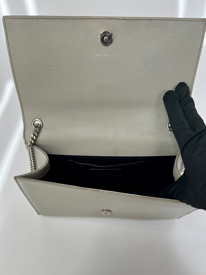 Saint Laurent Medium Kate Bag In Grey