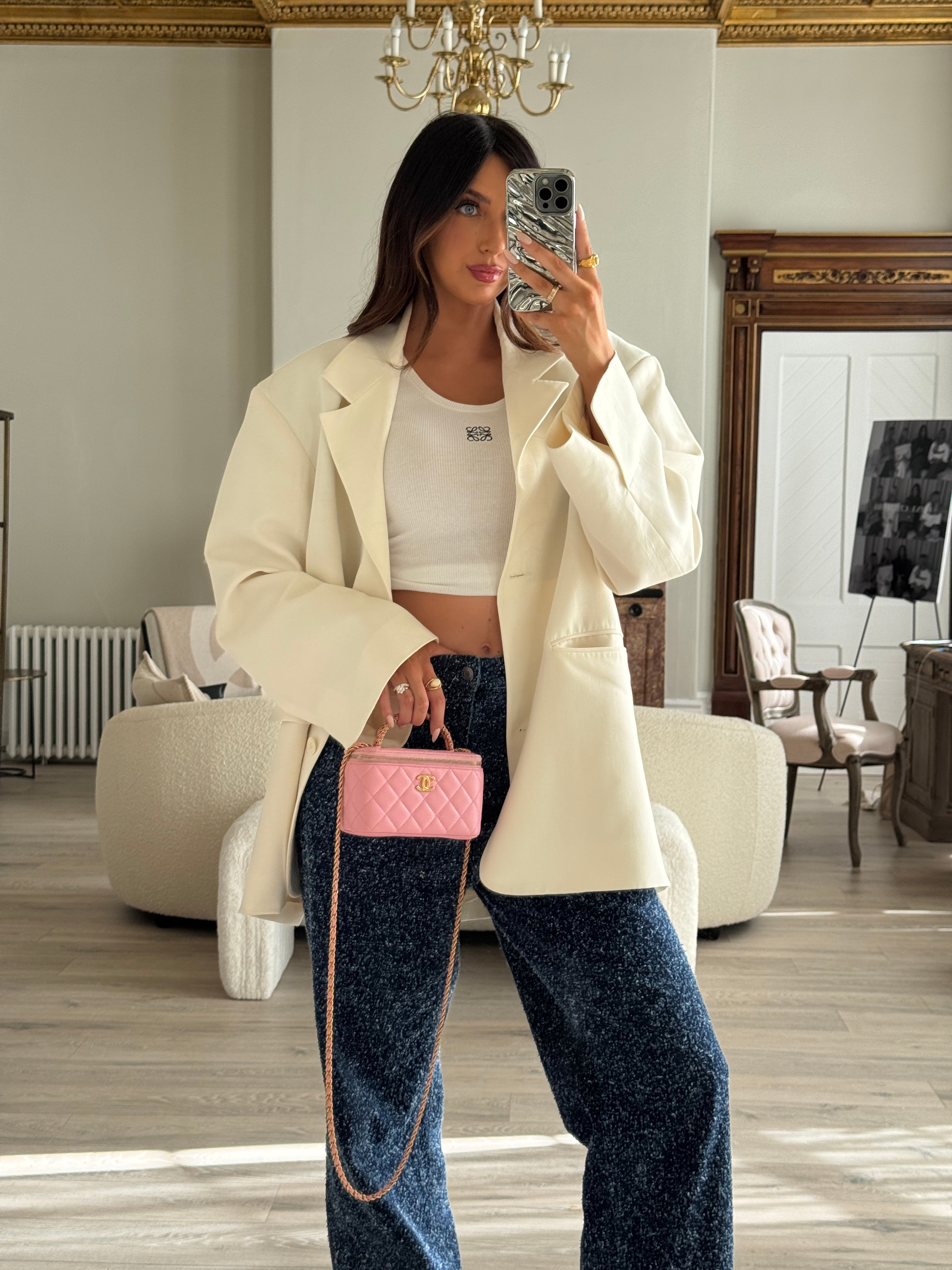 Chanel Vanity Rectangular with Top Handle Pink Lambskin GHW