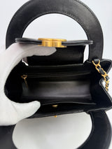 Chanel Mini Kelly Bag In Black Calfskin Leather GHW