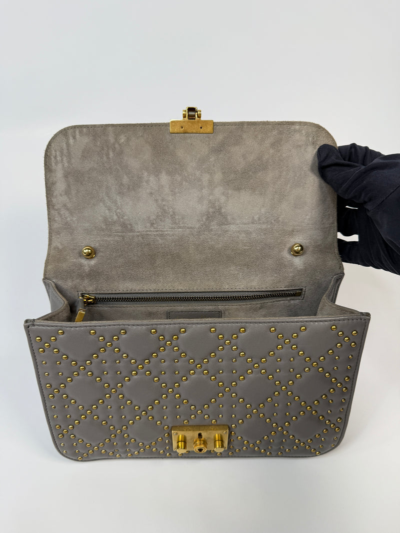 Christian Dior Lambskin Cannage Studded Dioraddict Shoulder Bag