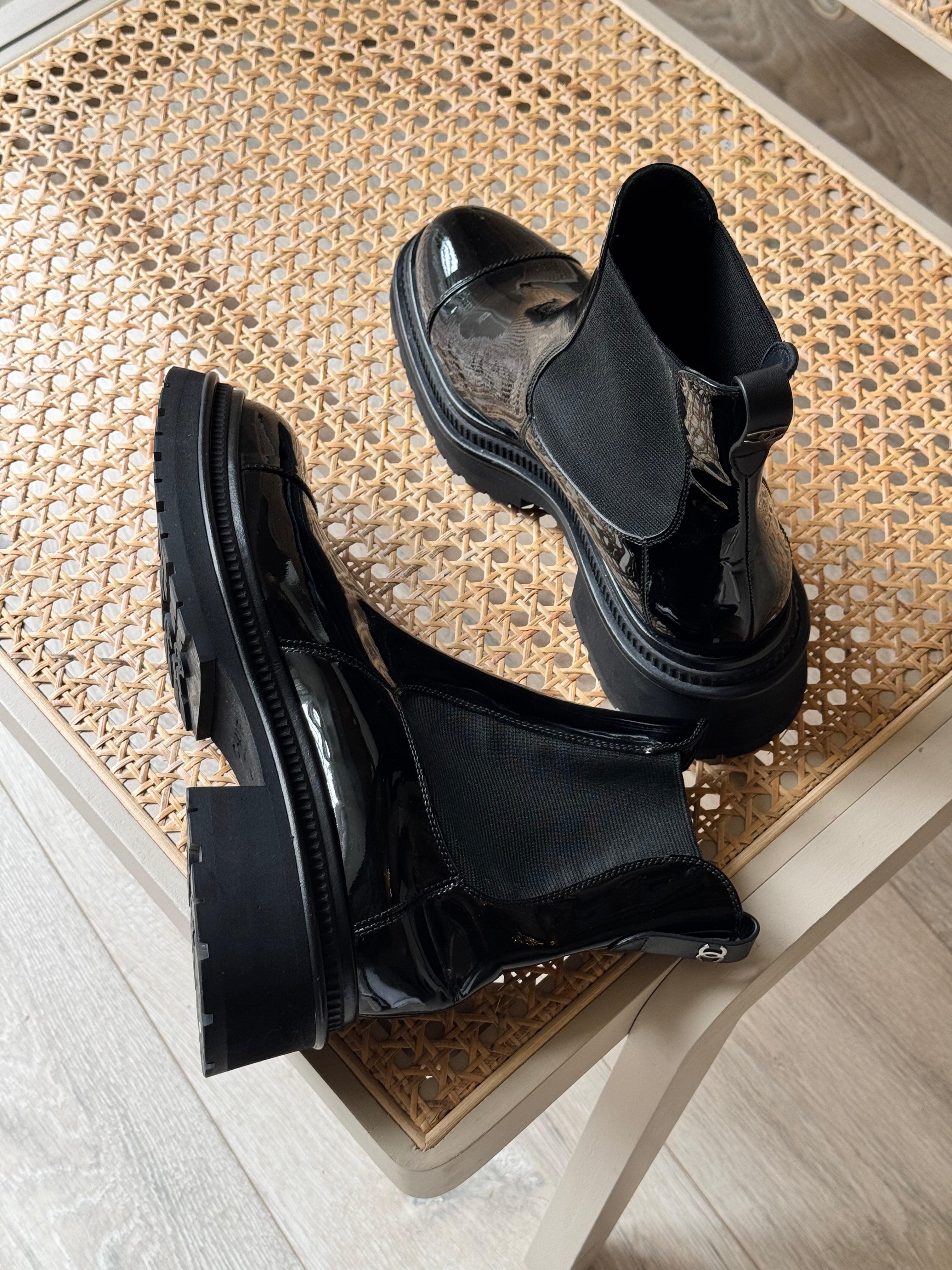 Chanel CC Ankle Boots (Size 40/UK7)