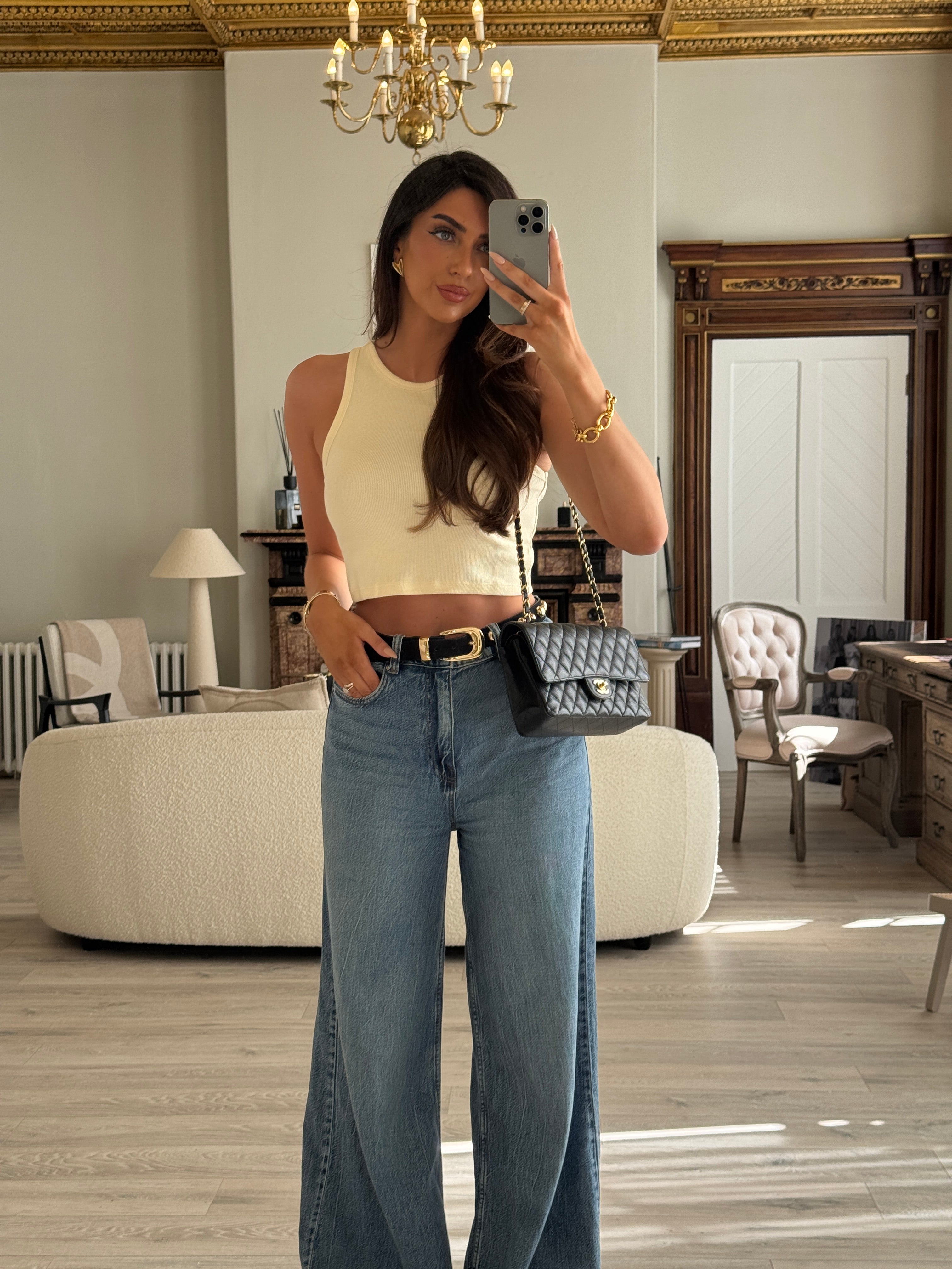 Chanel Medium Classic Double Flap Black Caviar With GHW