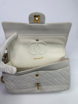 Chanel Medium Vintage Classic Flap In White Lambskin GHW