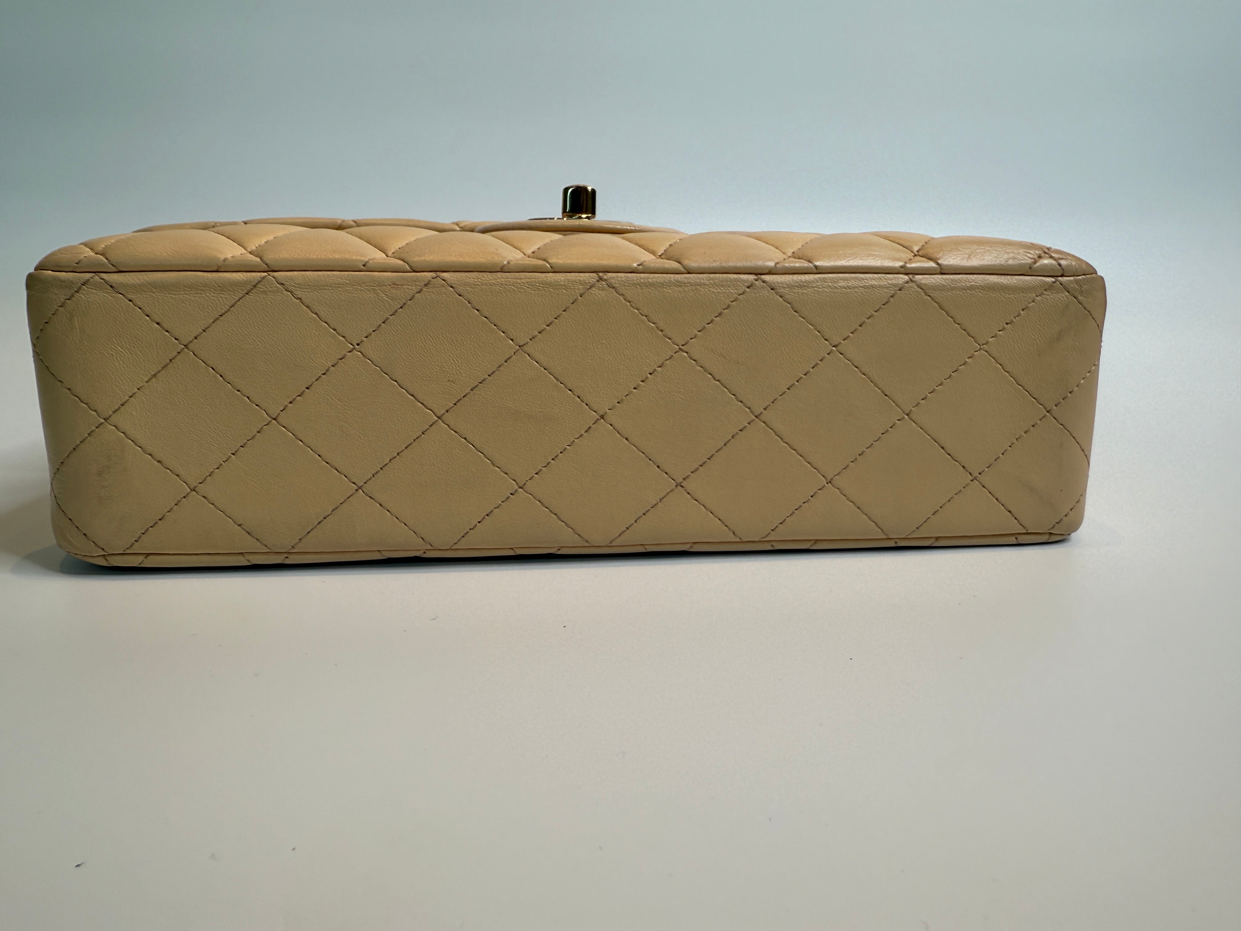 Chanel Medium Classic Double Flap Beige Lambskin Leather With Gold Hardware
Pre Loved & Authentic 