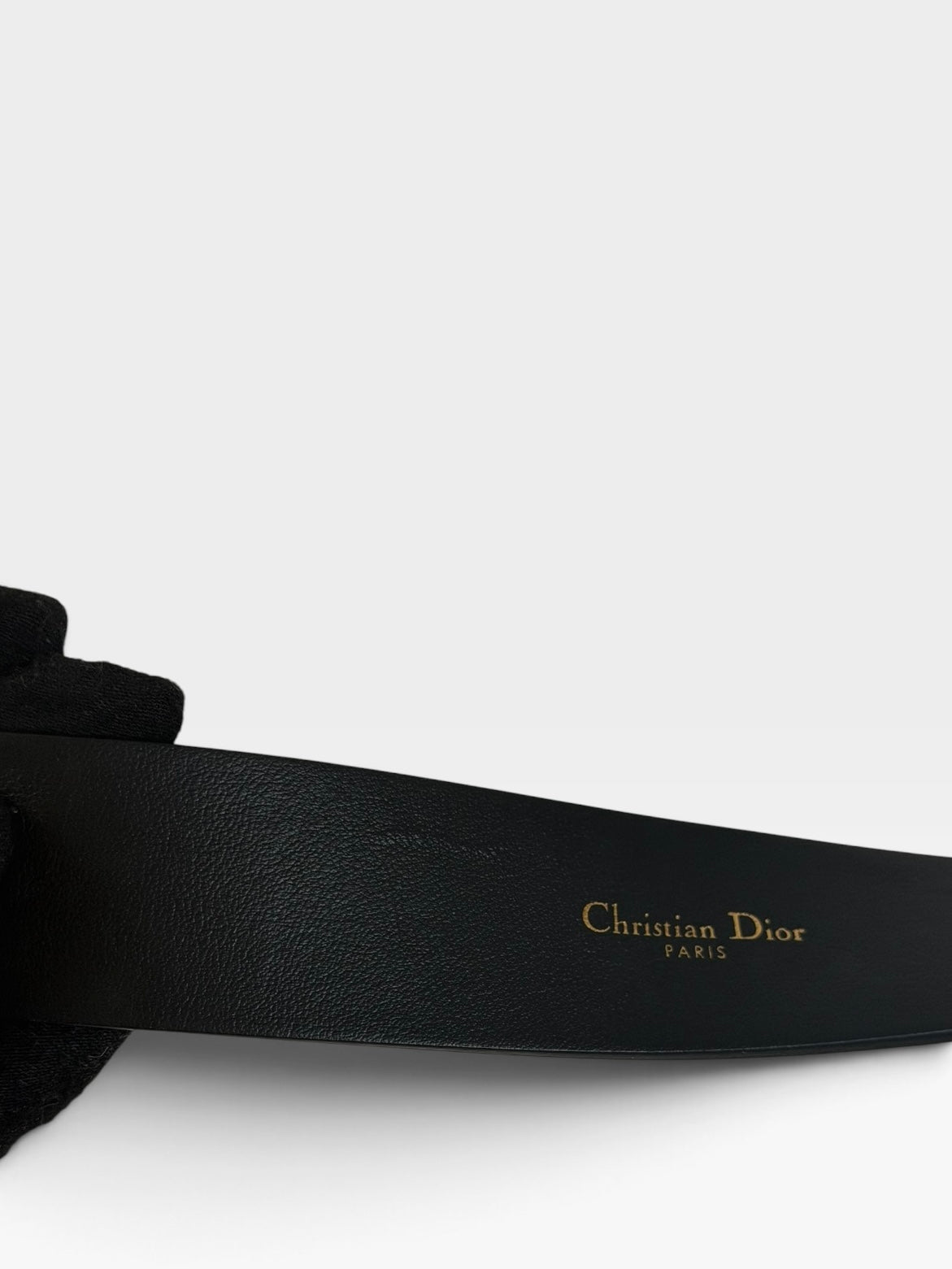 Christian Dior Belt In Black Leather With Gold Hardware