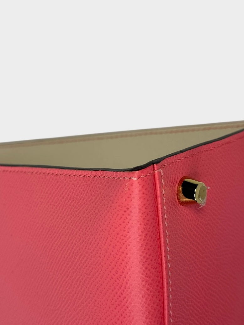 Hermès Kelly 28 In Rose Azalee & Craie Epsom Leather With Gold Hardware. 100% authentic and preloved in excellent condition.
